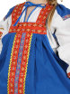 Русский народный костюм "Забава" детский льняной синий сарафан и блузка 1-6 лет фото 2 — Samovars.ru