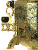Электрический самовар 3 литра желтый "Царская охота" Златоустовская гравюра фото 5 — Samovars.ru