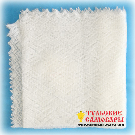 Пуховый оренбургский палантин, белый, арт. А 14060-01 фото 1 — Samovars.ru