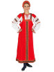 Русский народный костюм "Дуняша" для танцев хлопковый красный сарафан и блузка XL-XXXL фото 1 — Samovars.ru