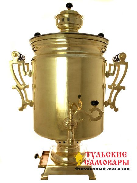 Комбинированный самовар 40 литров желтый цилиндр произведен в 50-х годах XX века фото 1 — Samovars.ru