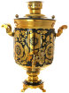 Самовар электрический 10 литров с художественной росписью "Золотые цветы на черном фоне", арт. 140218 фото 1 — Samovars.ru