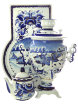 Набор самовар электрический 3 литра с художественной росписью "Гжель Тройка", арт. 155652 фото 1 — Samovars.ru