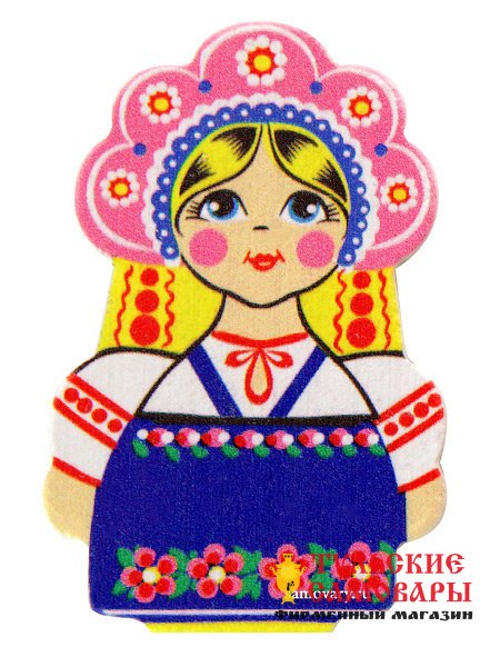 Магнит Хохлома "Девица" фото 1 — Samovars.ru