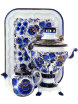 Набор самовар электрический 2 литра с художественной росписью "Гжель", арт. 130315 фото 1 — Samovars.ru