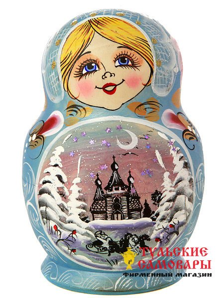Матрешка "Зима", пузатая, арт. 1045 фото 1 — Samovars.ru